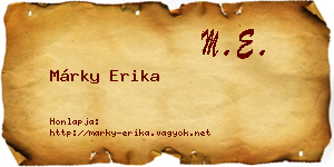 Márky Erika névjegykártya